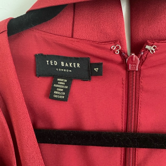 Ted Baker London Chrisey Fixed Wrap Midi Prom Dress Size 4 Like NEW - Picture 9 of 9